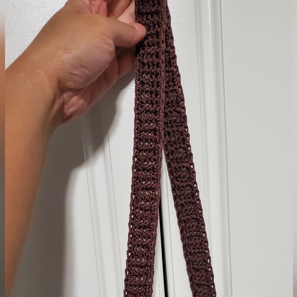 Brown Crochet Shoulder Bag Purse - Picture 6 of 10